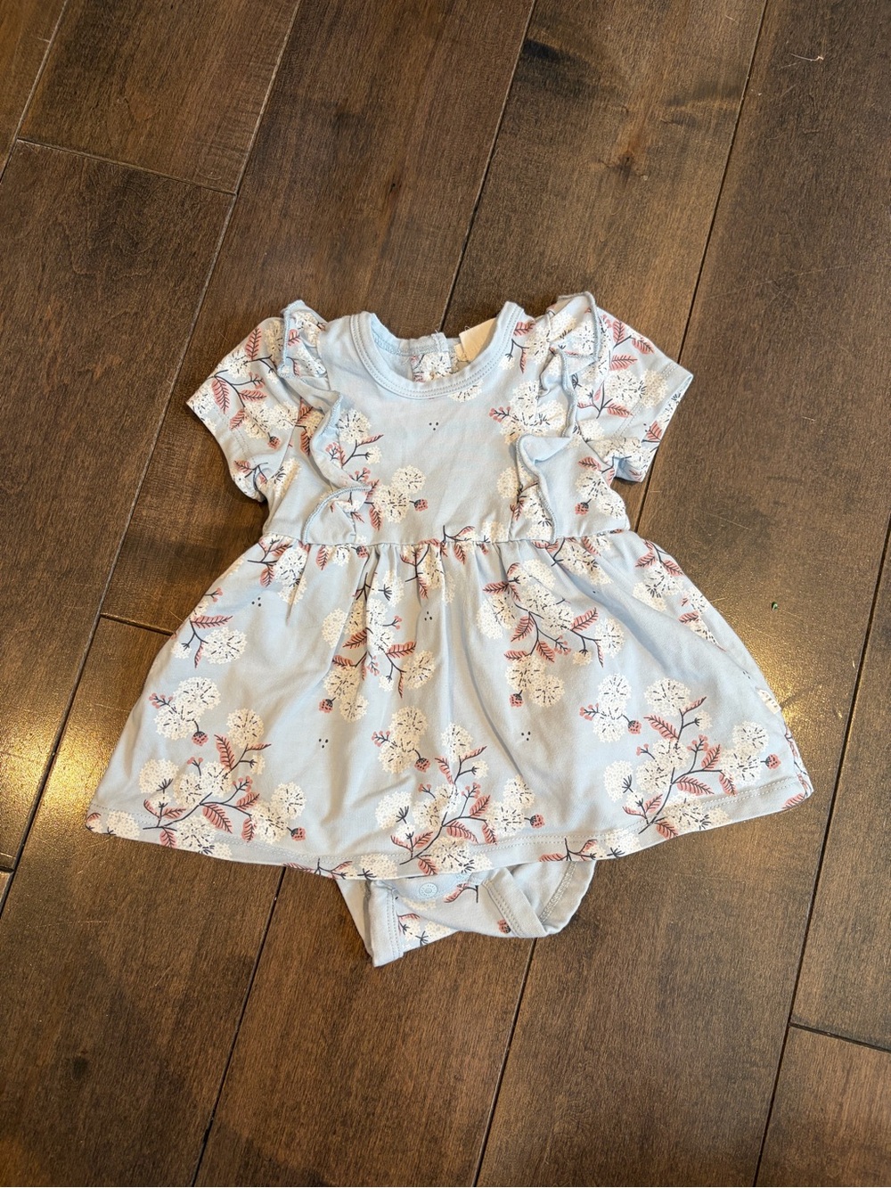 Petit Lem Light Blue Floral Dress Romper